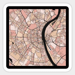 Cologne Map Pattern in Soft Pink Pastels Sticker